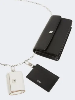 Leather phone pouch - BLACK