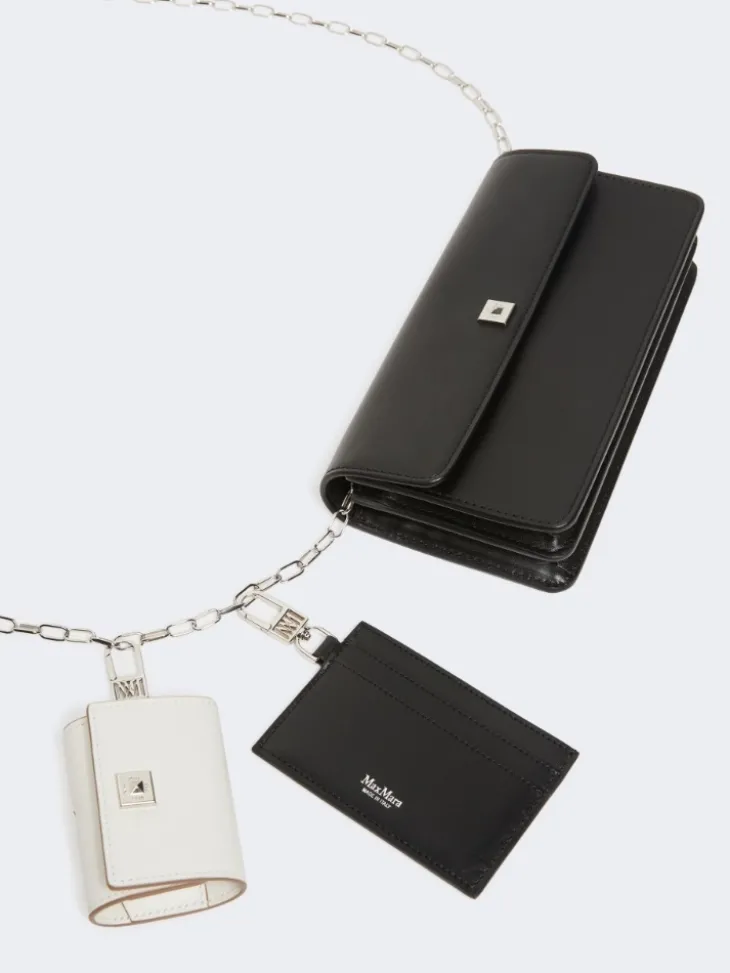 Leather phone pouch - BLACK