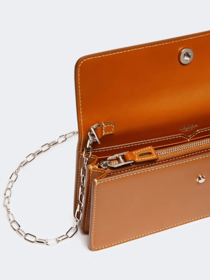 Leather phone pouch - RUST