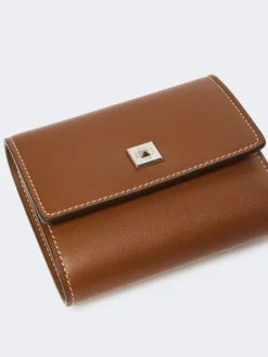 Leather purse - AMBER BROWN