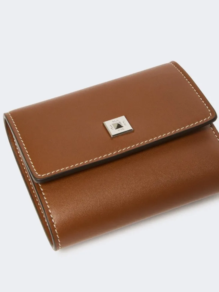 Leather purse - AMBER BROWN