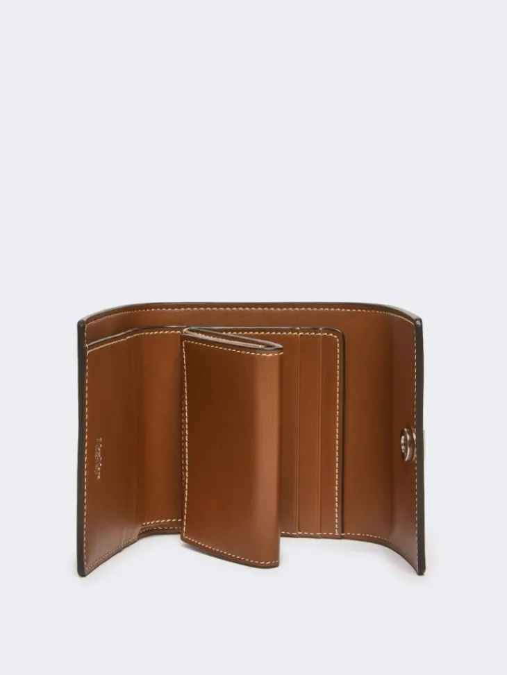 Leather purse - AMBER BROWN