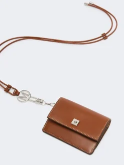 Leather purse - AMBER BROWN