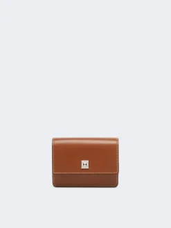 Leather purse - AMBER BROWN