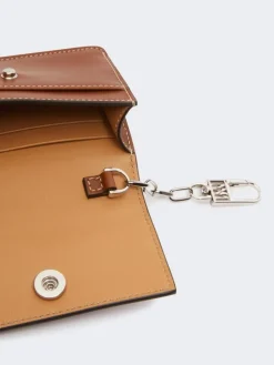 Leather purse - AMBER BROWN