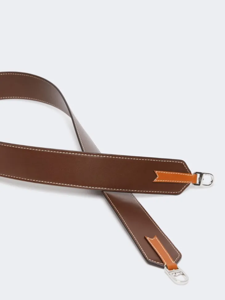 Leather shoulder strap - COCOA