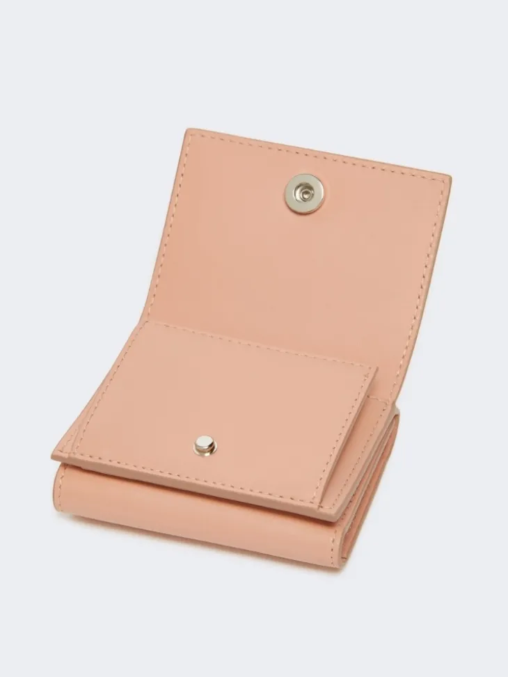 Leather tri-fold purse - PINK