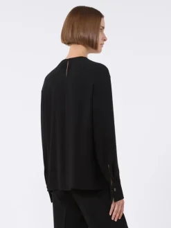 Lightweight cady blouse - BLACK