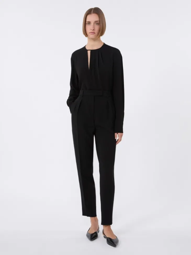 Lightweight cady blouse - BLACK