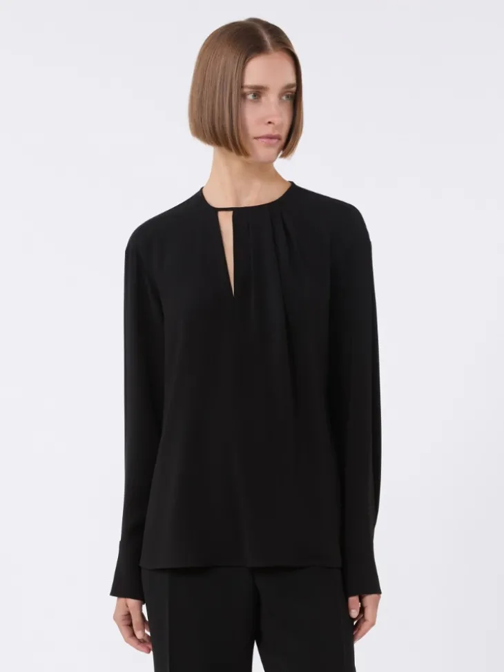 Lightweight cady blouse - BLACK