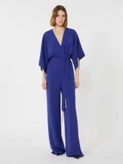 Lightweight cady jumpsuit - CORNFLOWER BLUE