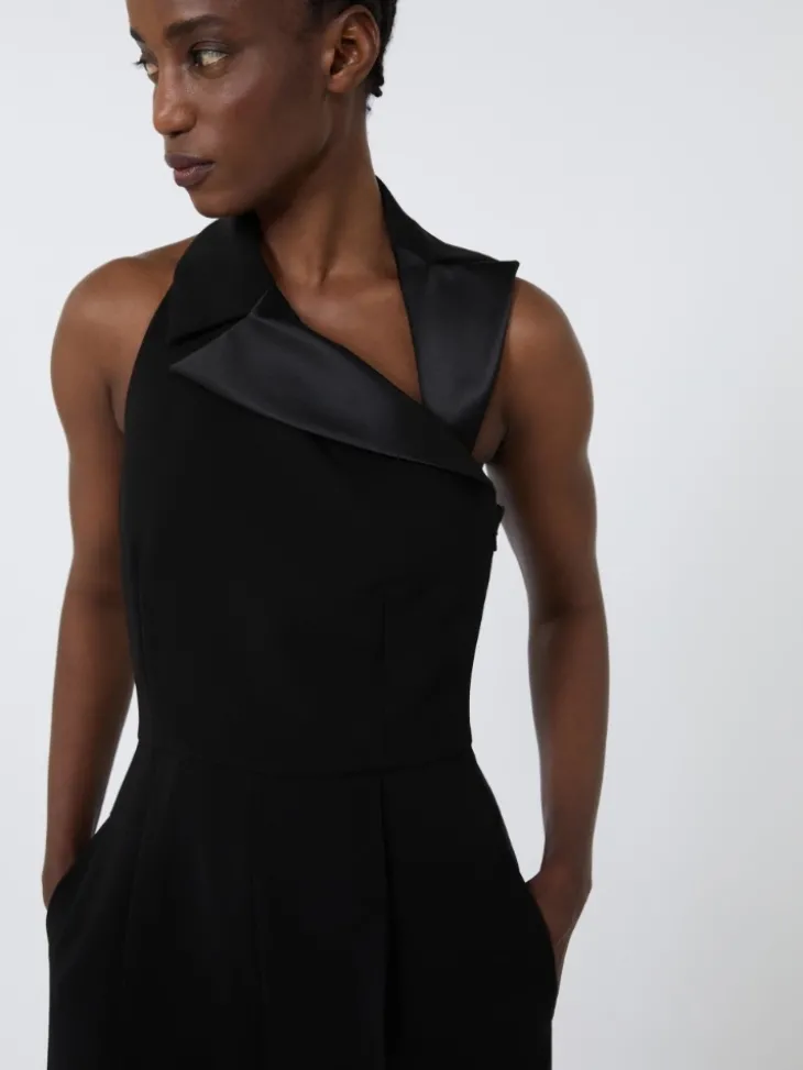 Lightweight cady jumpsuit - BLACK