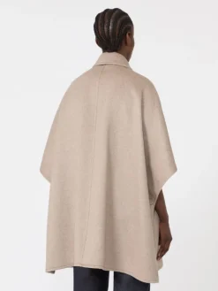 Lightweight cashmere broadcloth cape - TAWNY BRONZE BROWN