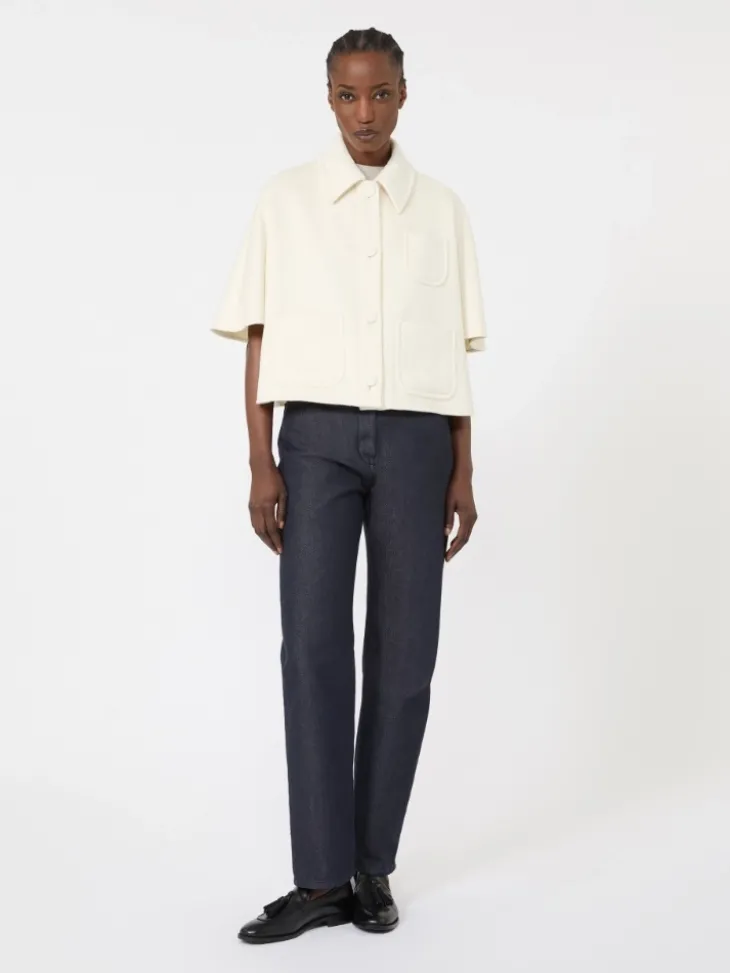 Lightweight cashmere cape - WHITE