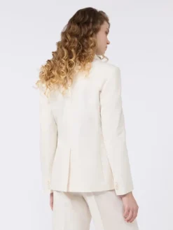 Linen and cotton canvas blazer - ECRU