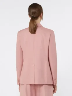 Linen and cotton canvas blazer - ANTIQUE ROSE