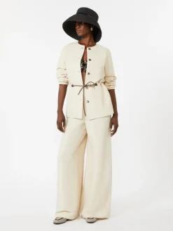 Linen and silk jacket - BEIGE