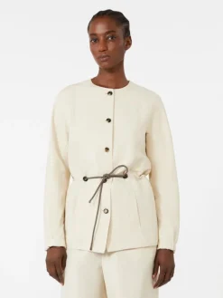 Linen and silk jacket - BEIGE