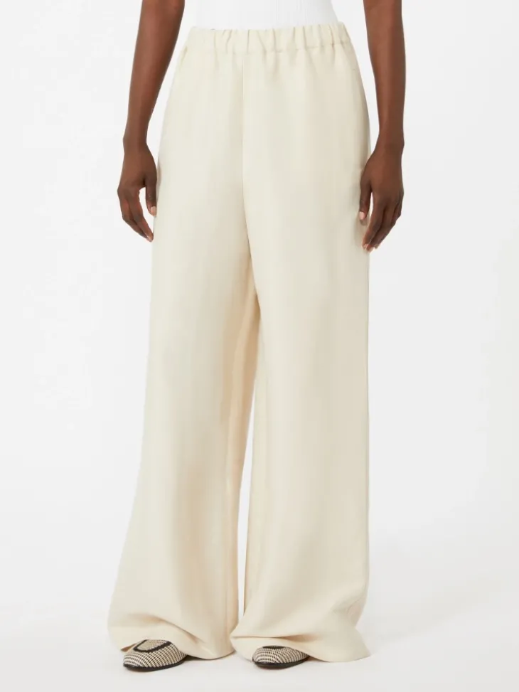Linen and silk trousers - BEIGE