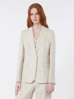 Linen canvas blazer - ECRU