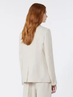 Linen canvas blazer - ECRU