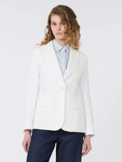 Linen canvas blazer - WHITE