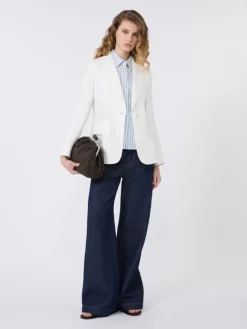 Linen canvas blazer - WHITE