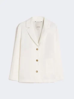 Linen canvas boxy jacket - WHITE