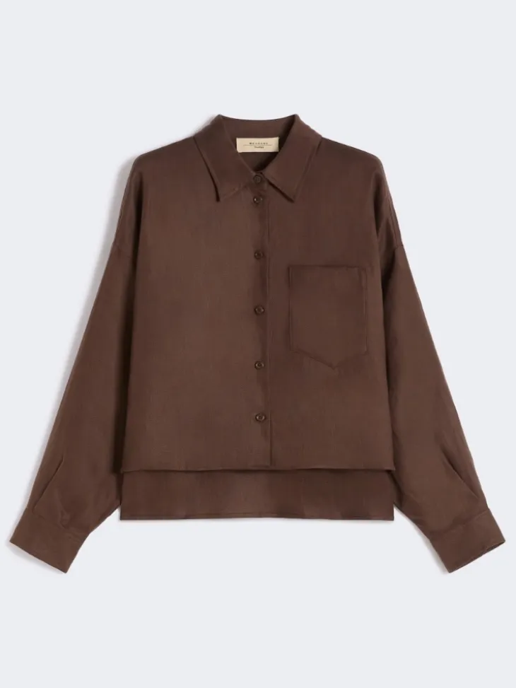 Linen canvas jacket - CHOCOLATE