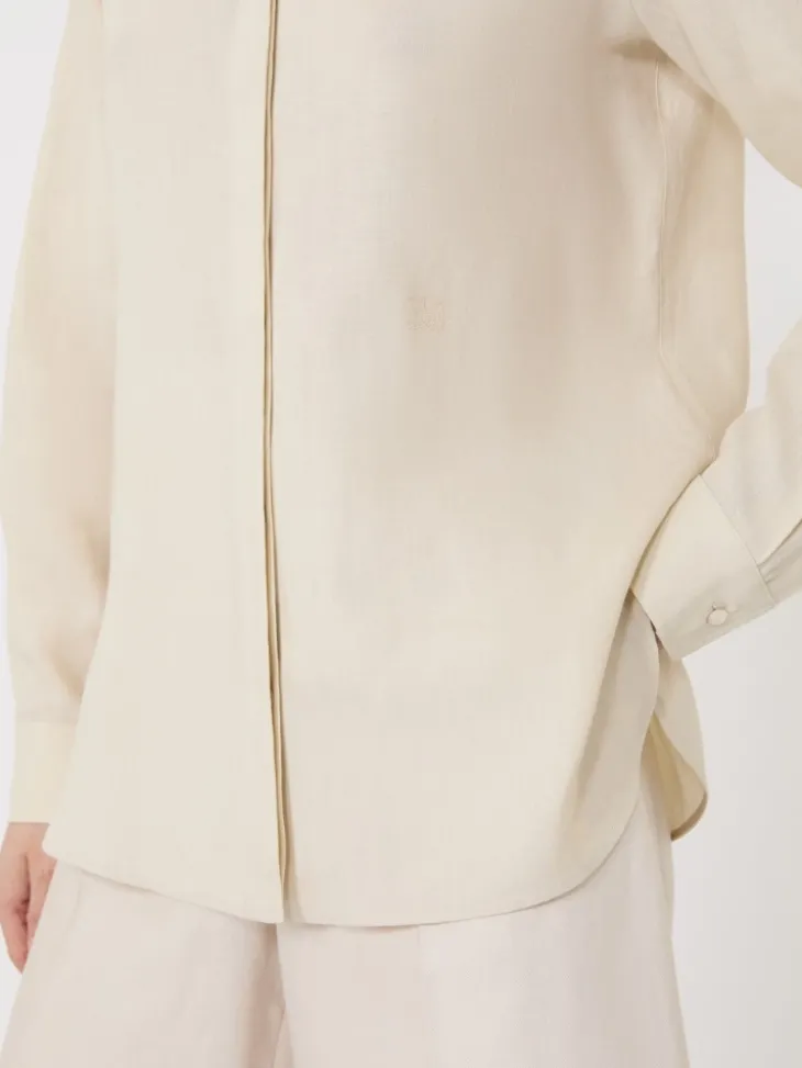 Linen canvas shirt - BEIGE