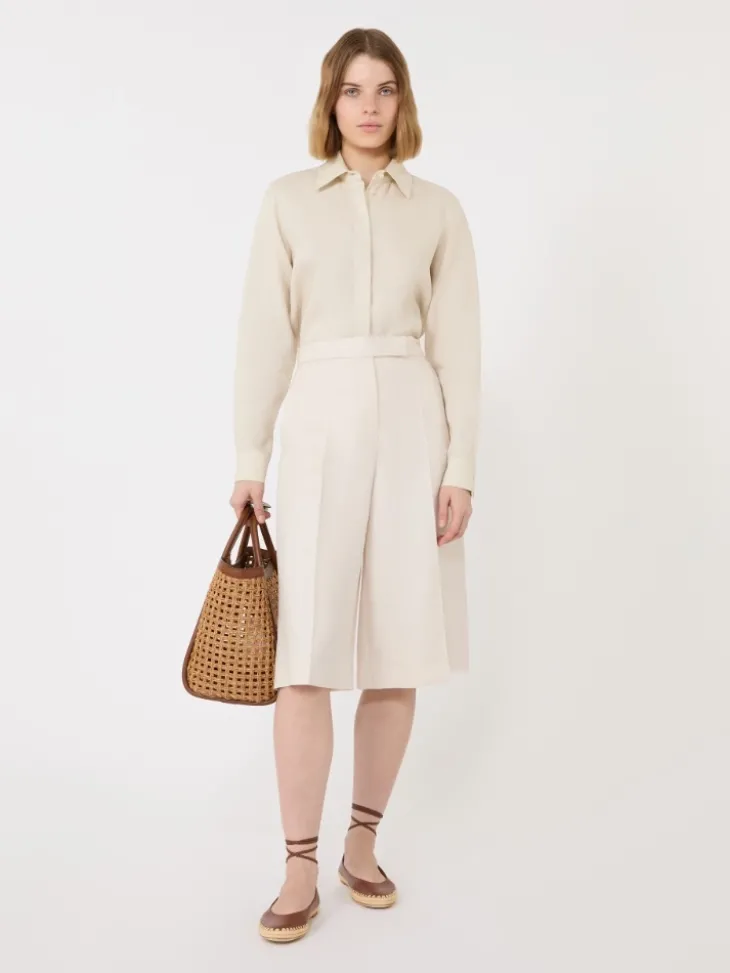 Linen canvas shirt - BEIGE