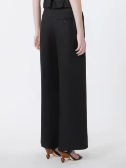 Linen canvas trousers - BLACK