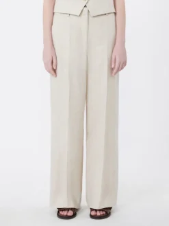Linen canvas trousers - ECRU
