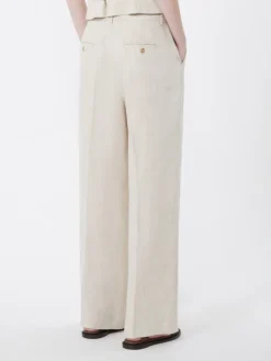 Linen canvas trousers - ECRU