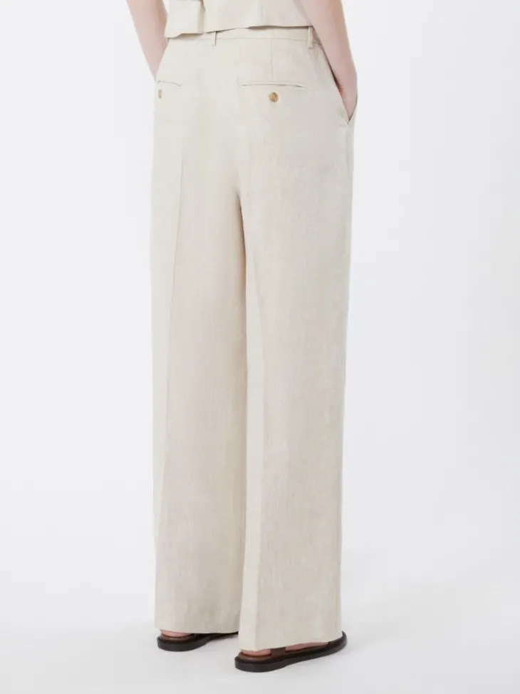 Linen canvas trousers - ECRU