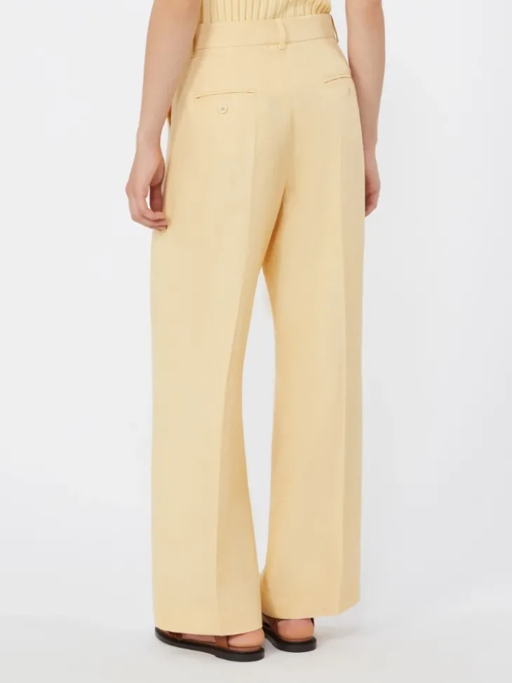 Linen canvas trousers - LIGHT YELLOW