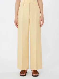 Linen canvas trousers - LIGHT YELLOW
