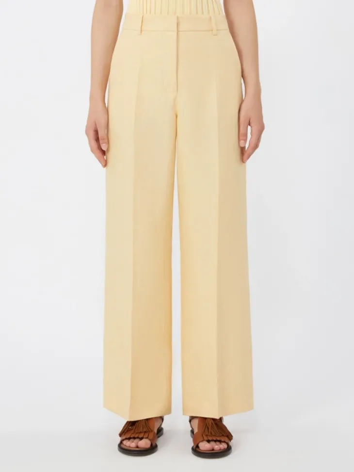 Linen canvas trousers - LIGHT YELLOW