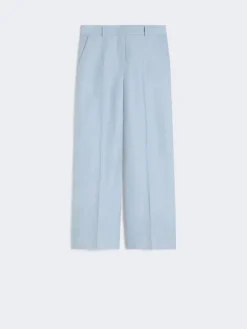 Linen canvas trousers - LIGHT BLUE