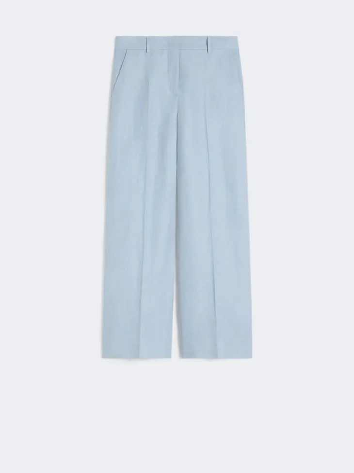 Linen canvas trousers - LIGHT BLUE