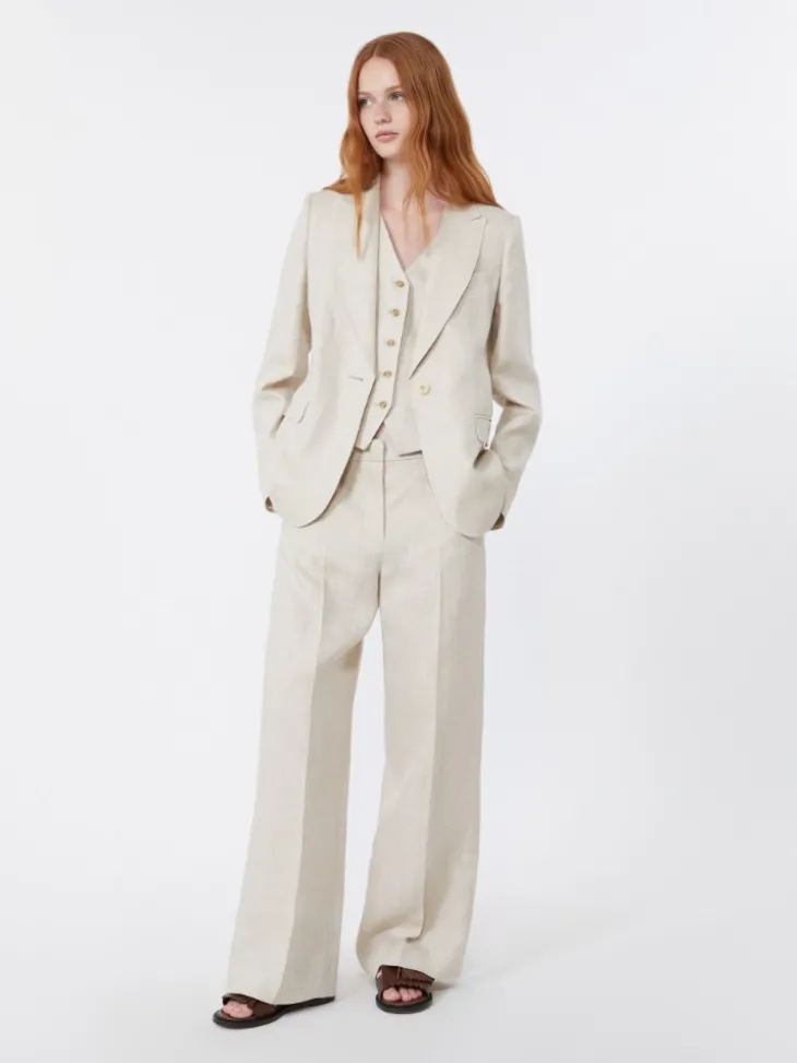 Linen canvas waistcoat - ECRU