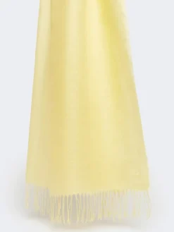 Linen stole with fringes - YELLOW