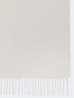 Linen stole with fringes - WHITE