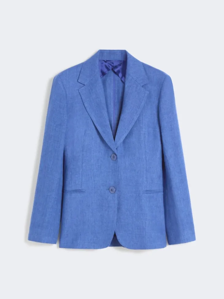 Linen twill blazer - NAVY