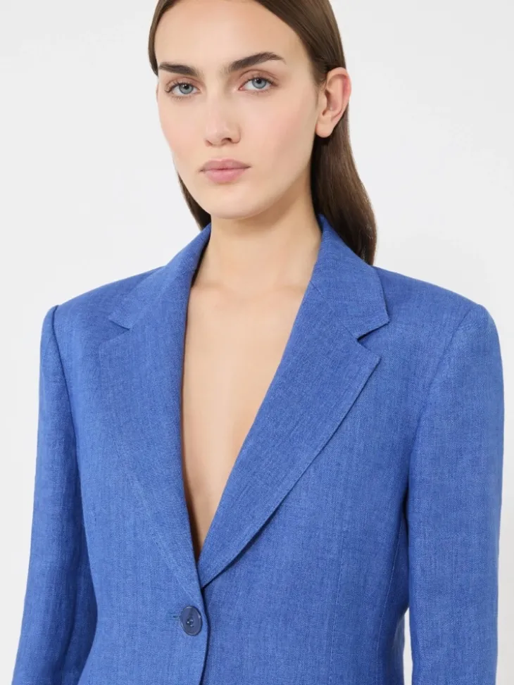 Linen twill blazer - NAVY
