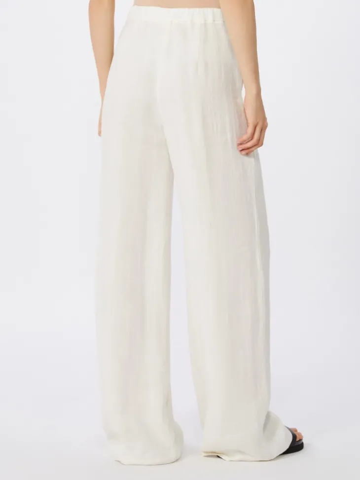Linen twill trousers - NATURAL