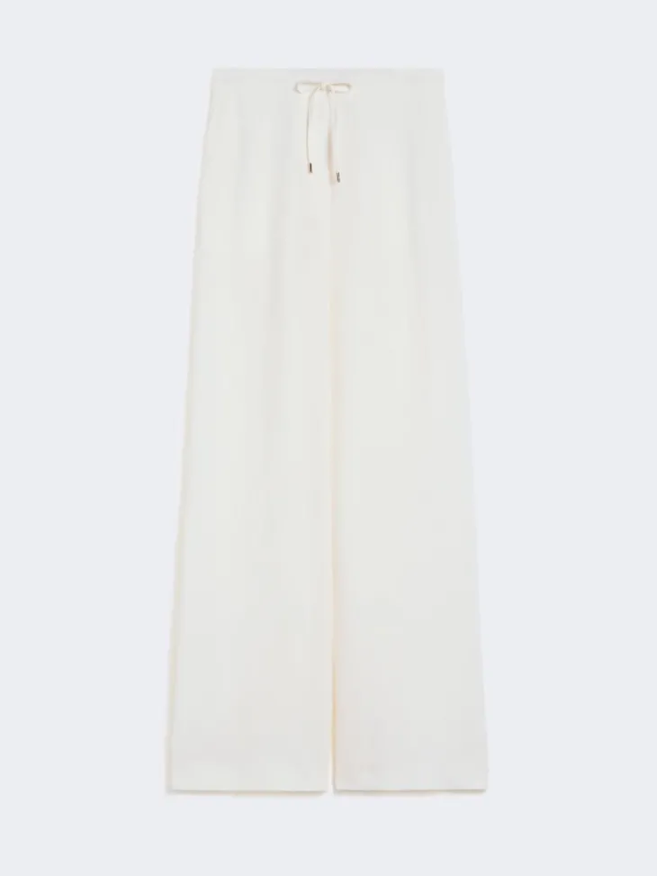 Linen twill trousers - NATURAL