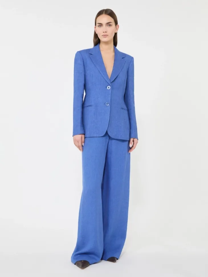 Linen twill trousers - NAVY