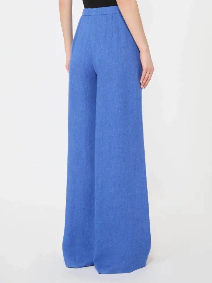 Linen twill trousers - NAVY