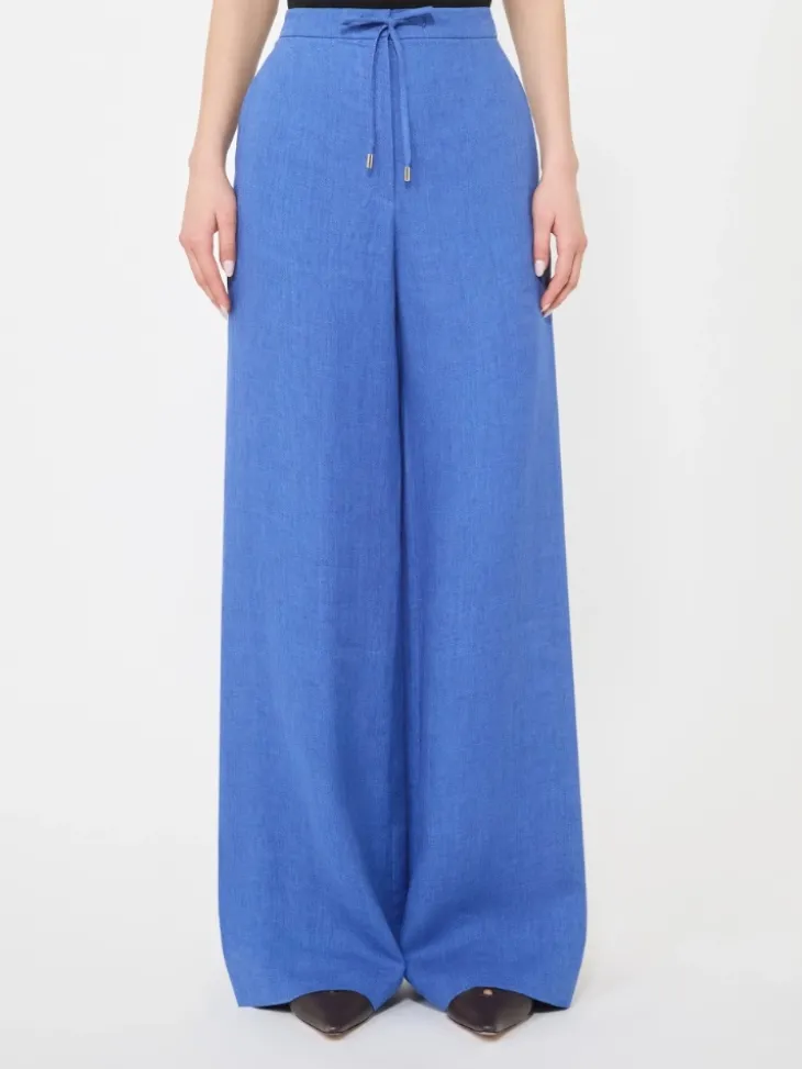 Linen twill trousers - NAVY